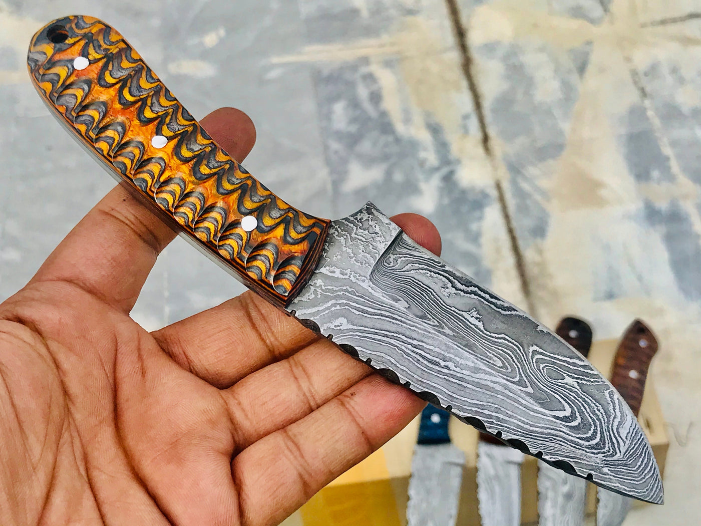 Huntwise Special Custom Handmade Damascus Knife - Troy Blades