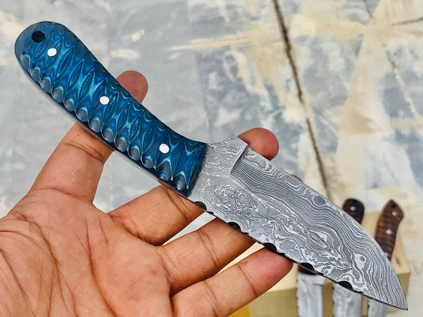 Huntwise Special Custom Handmade Damascus Knife - Troy Blades