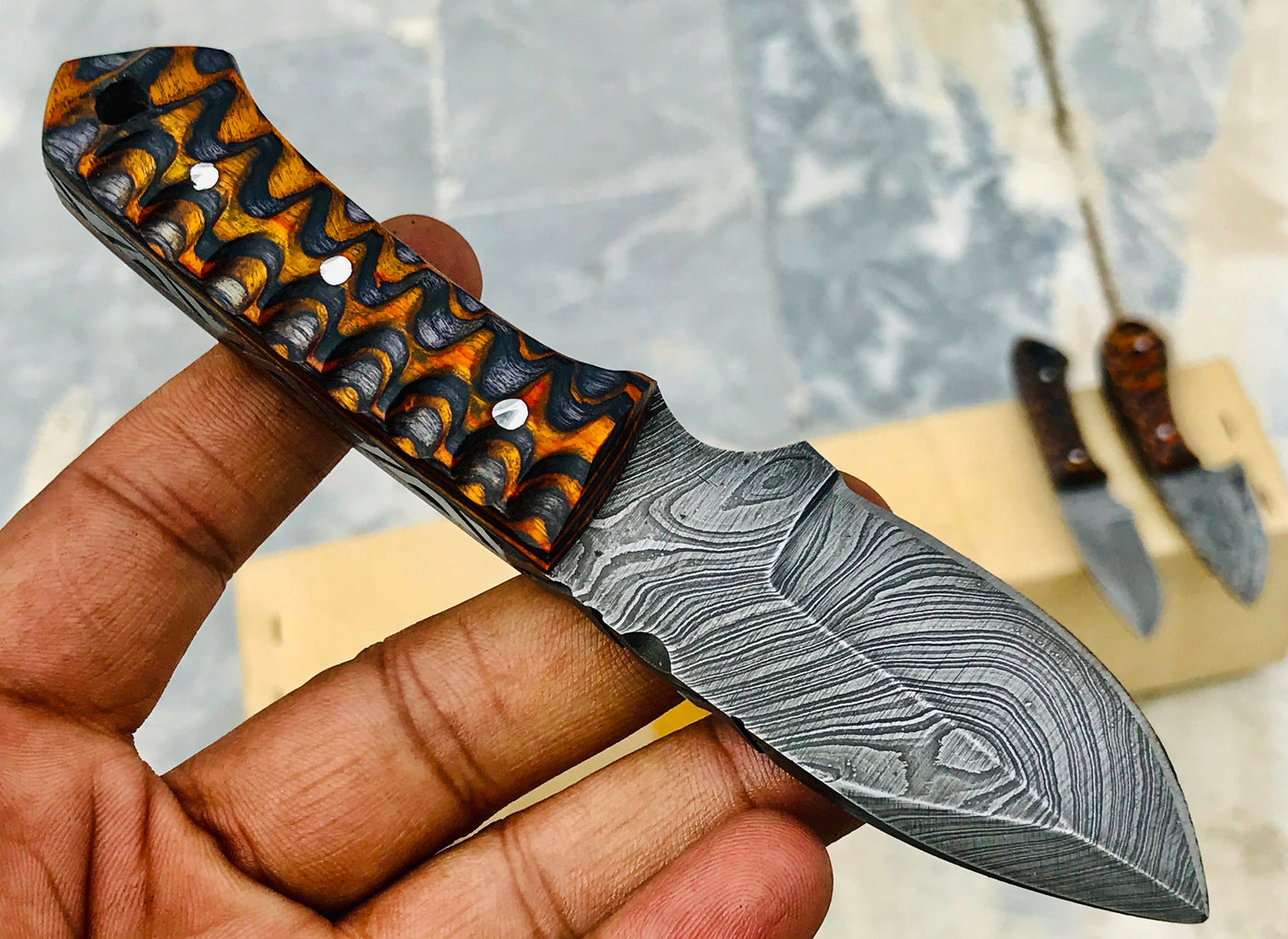 Huntwise Special Custom Handmade Damascus Knife - Troy Blades