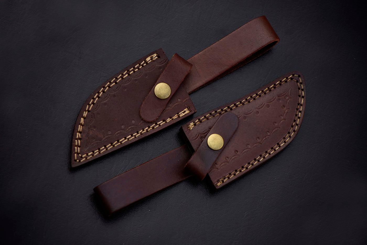 Damascus steel skinning knives lot with Sheath, Damascus knife deal - Troy Blades