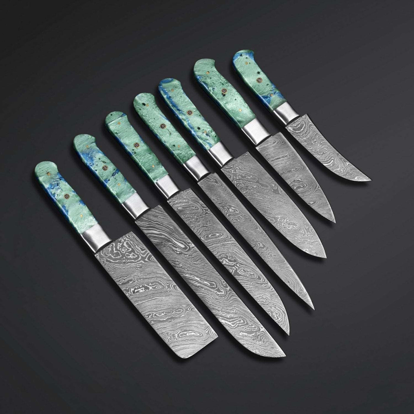 Beautiful Custom Handmade Damascus kitchen knives - Troy Blades