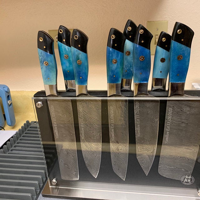 Beautiful Custom Handmade Damascus kitchen knives 08 - Troy Blades