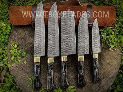 COWBOYS Beautiful Custom Handmade Damascus BBQ/kitchen knives - Troy Blades