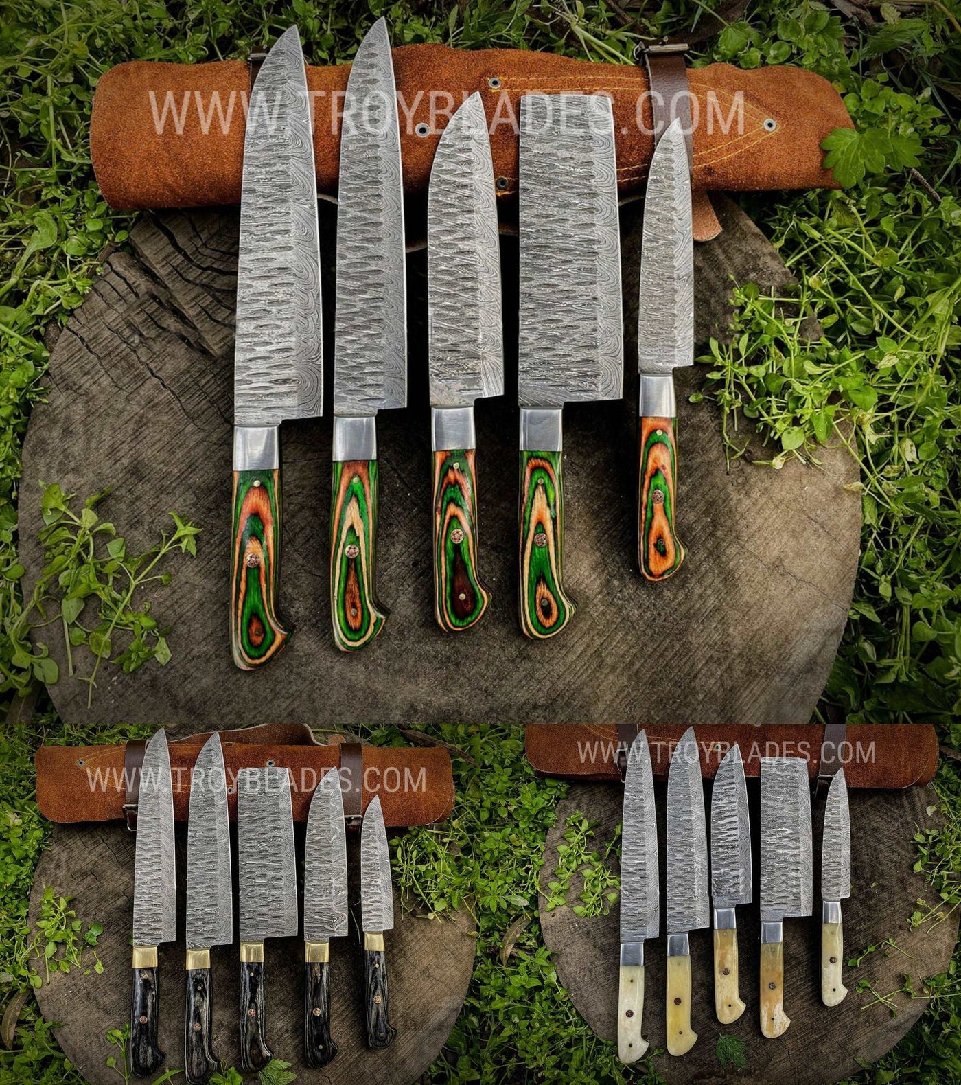 COWBOYS Beautiful Custom Handmade Damascus BBQ/kitchen knives - Troy Blades