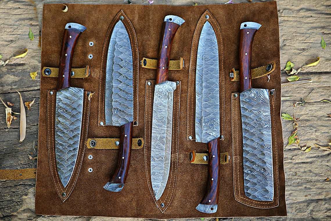 Beautiful Custom Handmade Damascus BBQ/kitchen knives - Troy Blades