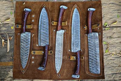 Beautiful Custom Handmade Damascus BBQ/kitchen knives - Troy Blades