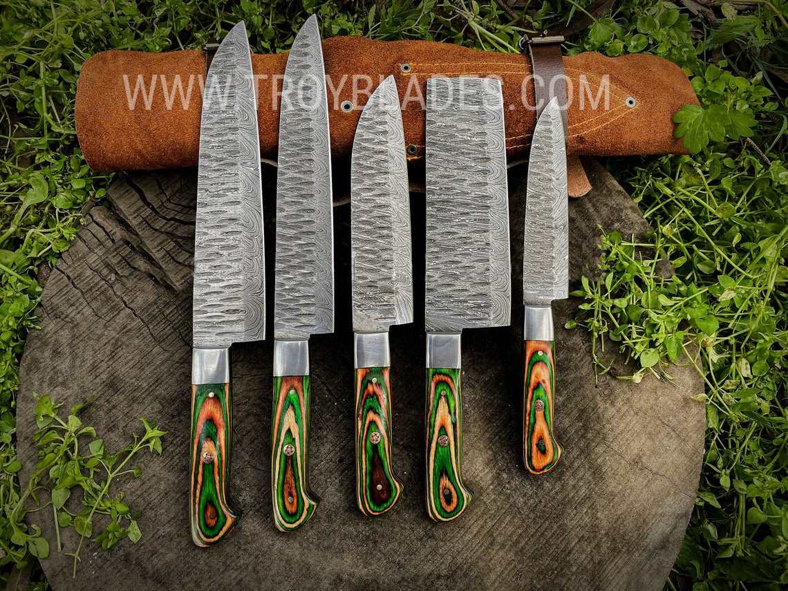 COWBOYS Beautiful Custom Handmade Damascus BBQ/kitchen knives - Troy Blades