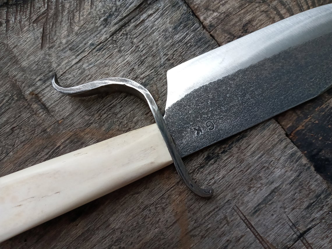 gaucho forged custom knife classic rangers bowie  frontier civil war cowboy carbon steel handmade rustic hunter edc rangers - Troy Blades