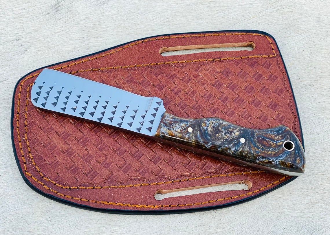 Custom Handmade Rasp steel Cowboy knife - Troy Blades
