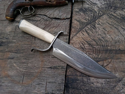 gaucho forged custom knife classic rangers bowie  frontier civil war cowboy carbon steel handmade rustic hunter edc rangers - Troy Blades