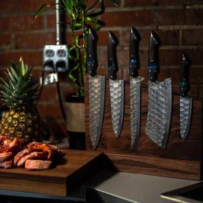 The Dahlia | 5-Piece Chef Knife Set + Leather Roll All Variations - Troy Blades