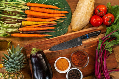 The Dahlia | 5-Piece Chef Knife Set + Leather Roll All Variations - Troy Blades