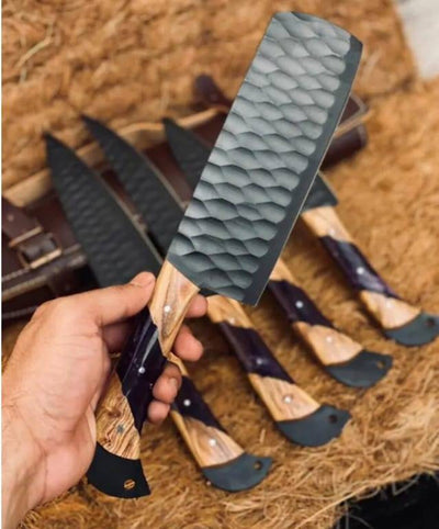 Beautiful Custom Handmade Damascus BBQ/kitchen knives - Troy Blades