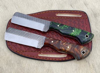 Custom handmade horse file steel bull cutter knives - Troy Blades