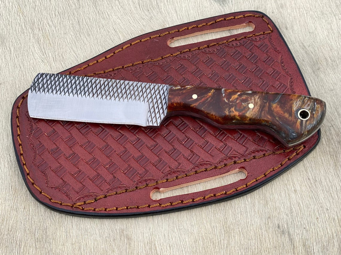 Custom Handmade Rasp steel Cowboy knife - Troy Blades