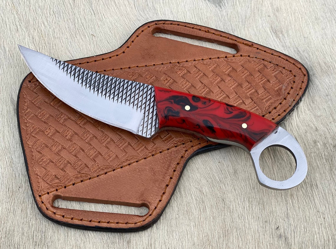 Custom Handmade Rasp steel Cowboy knife - Troy Blades