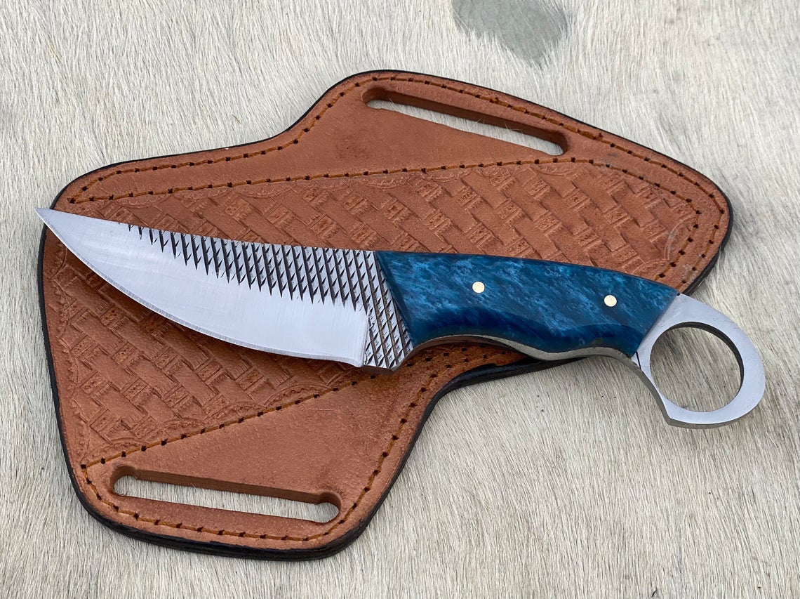 Custom Handmade Rasp steel Cowboy knife - Troy Blades