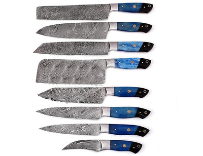 Beautiful Custom Handmade Damascus kitchen knives 08 - Troy Blades