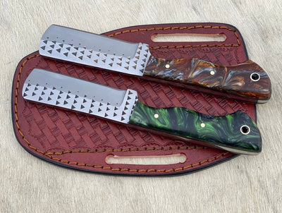 Custom handmade horse file steel bull cutter knives - Troy Blades