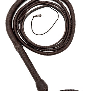 Handmade Chocolate Color Kangaroo Leather Indiana Jones-style Whip - Troy Blades
