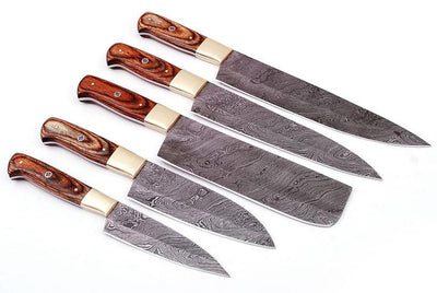 Beautiful Custom Handmade Damascus BBQ/kitchen knives - Troy Blades
