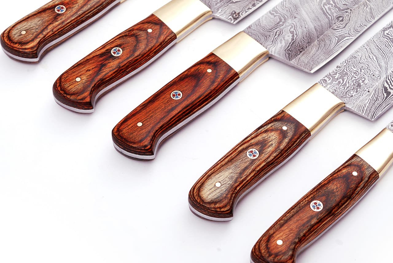 Beautiful Custom Handmade Damascus BBQ/kitchen knives - Troy Blades