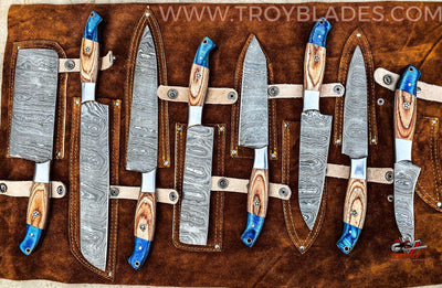 Beautiful Custom Handmade kitchen/BBq knives set - Troy Blades
