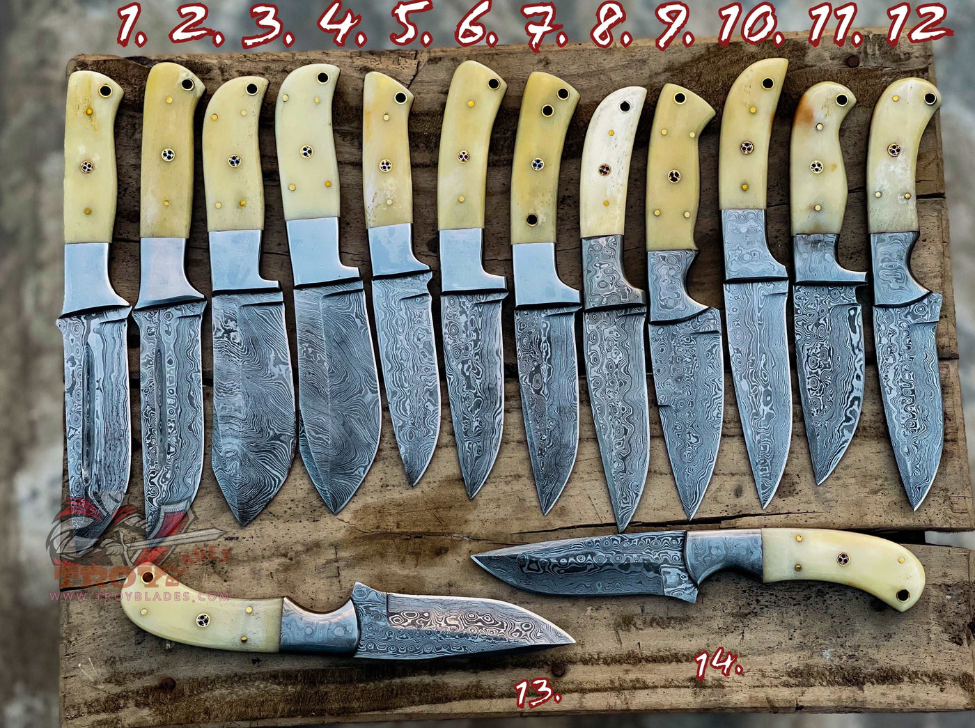 Custom Handmade Damascus Hunting knives on discount. - Troy Blades