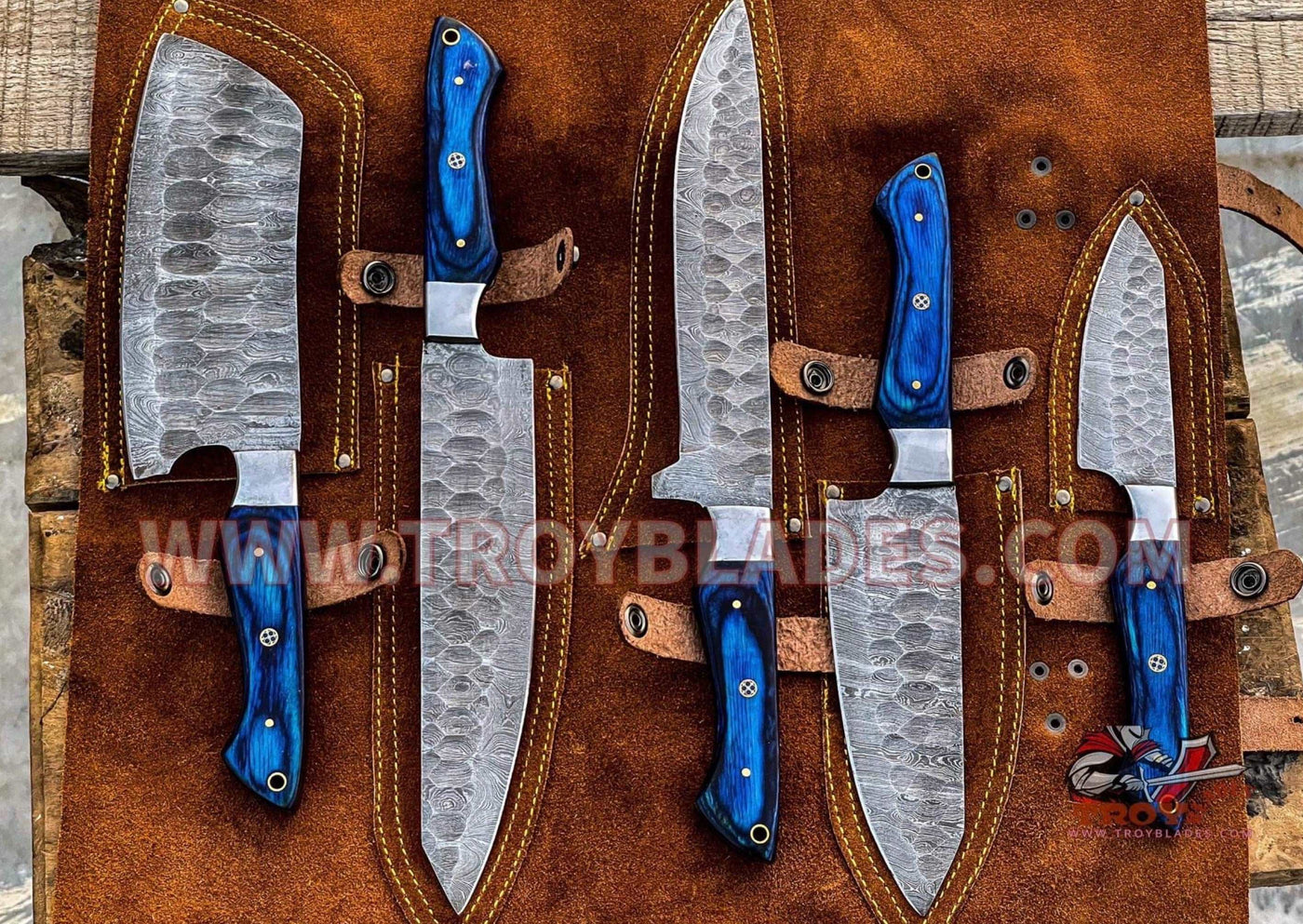Black Friday Sale Beautiful Custom hand made forged Damascus steel kitchen knives sets 78 - Troy Blades