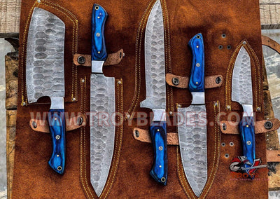 Black Friday Sale Beautiful Custom hand made forged Damascus steel kitchen knives sets 78 - Troy Blades