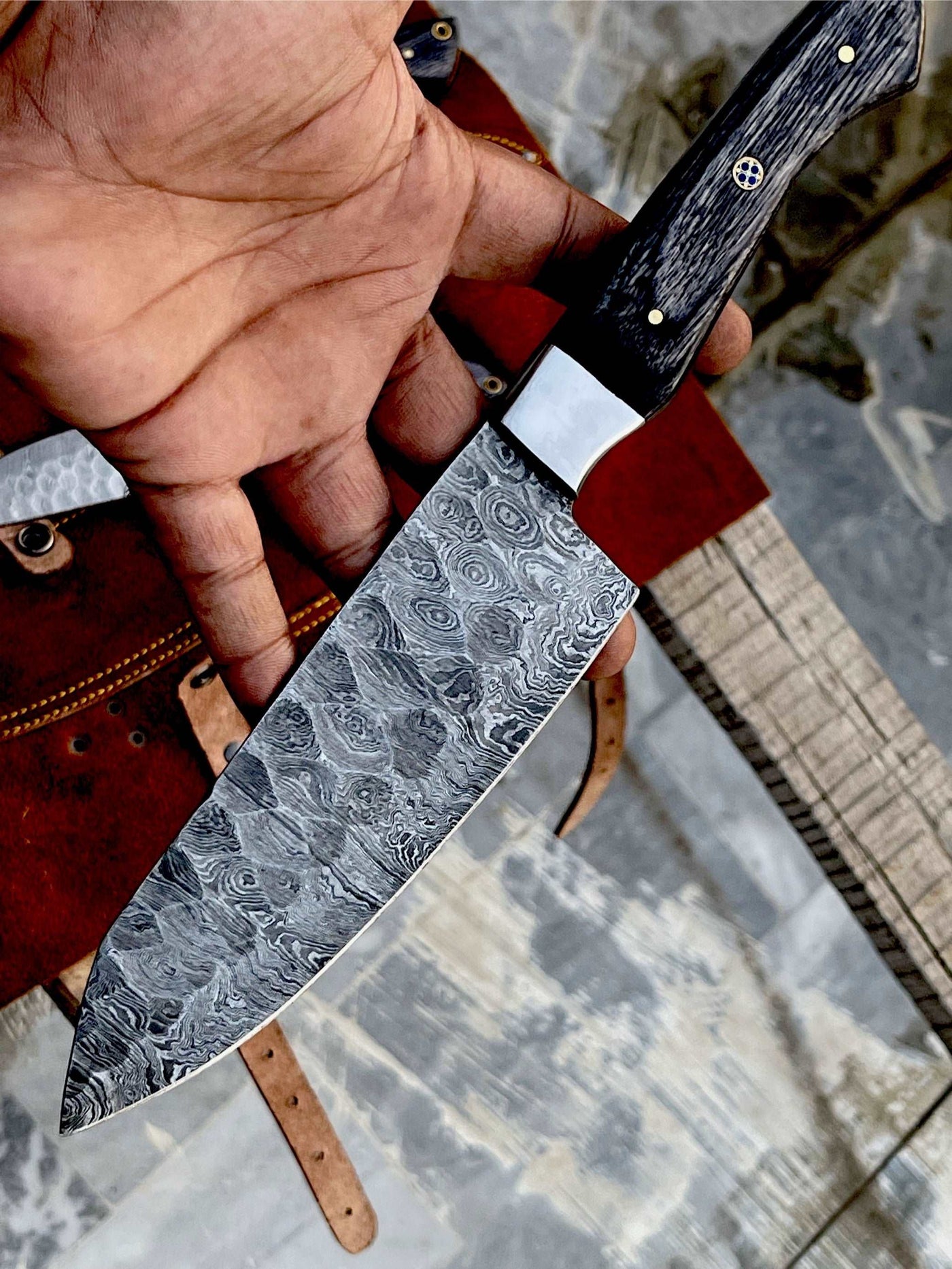 Black Friday Sale Beautiful Custom hand made forged Damascus steel kitchen knives sets 78 - Troy Blades