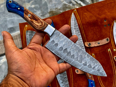 HAND FORGED DAMASCUS STEEL CHEF KNIFE Set Kitchen Knives -Pro5 - Troy Blades