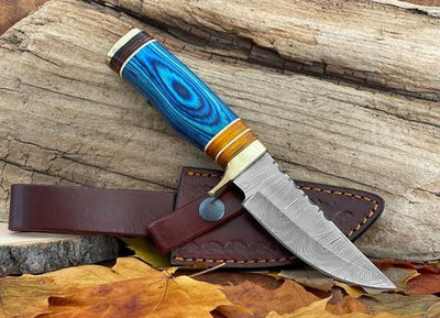 Brand new custom made hunting knife also comes with leather sheath. - Troy Blades