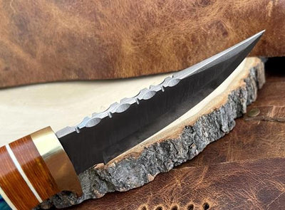 Brand new custom made hunting knife also comes with leather sheath. - Troy Blades