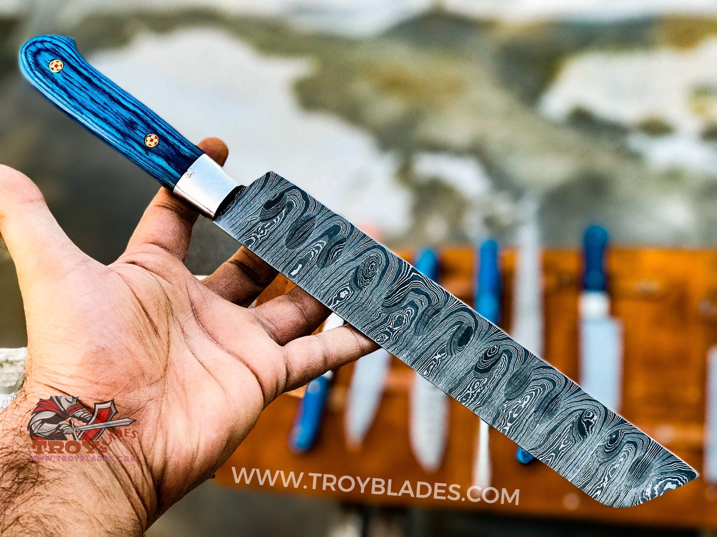 Handmade Damascus Brisket knife - Troy Blades