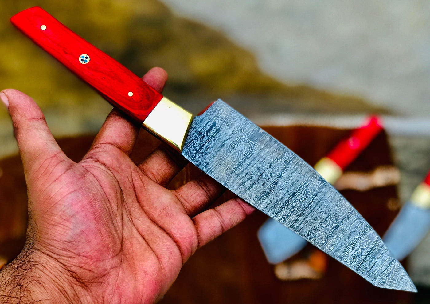 Custom Handmade Damascus Kitchen/BBQ Set S008 - Troy Blades