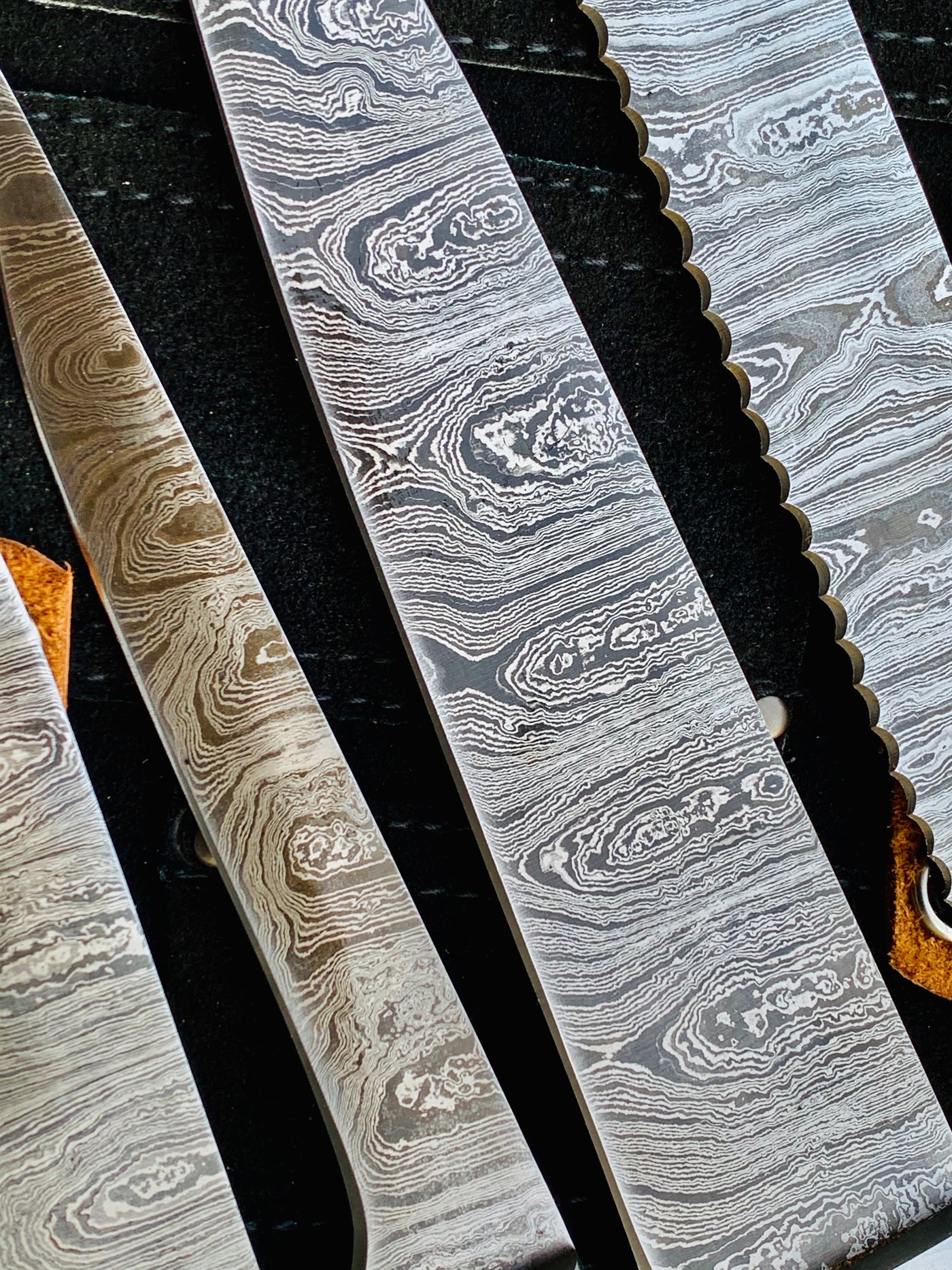 Texas Flag Handles Custom Handmade Damascus Pro Chef Kitchen/BBq knives set - Troy Blades