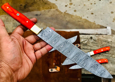 Custom Handmade Damascus Kitchen/BBQ Set S006 - Troy Blades