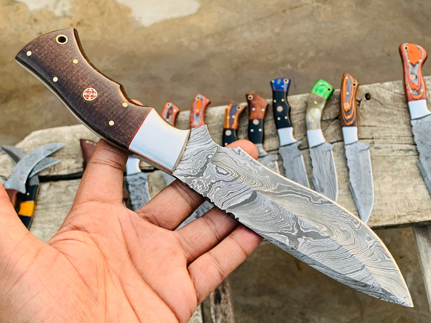 Pick your knife in Variation, Beautiful custom handmade Damascus Hunting knives - Troy Blades
