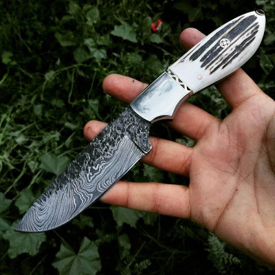 Custom Handmade Damascus Hunting Skinning And bowie - Troy Blades