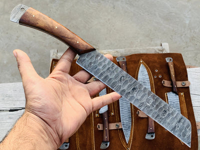 Free Shipping Beautiful Custom Handmade Damascus BBQ/kitchen knives 996 - Troy Blades