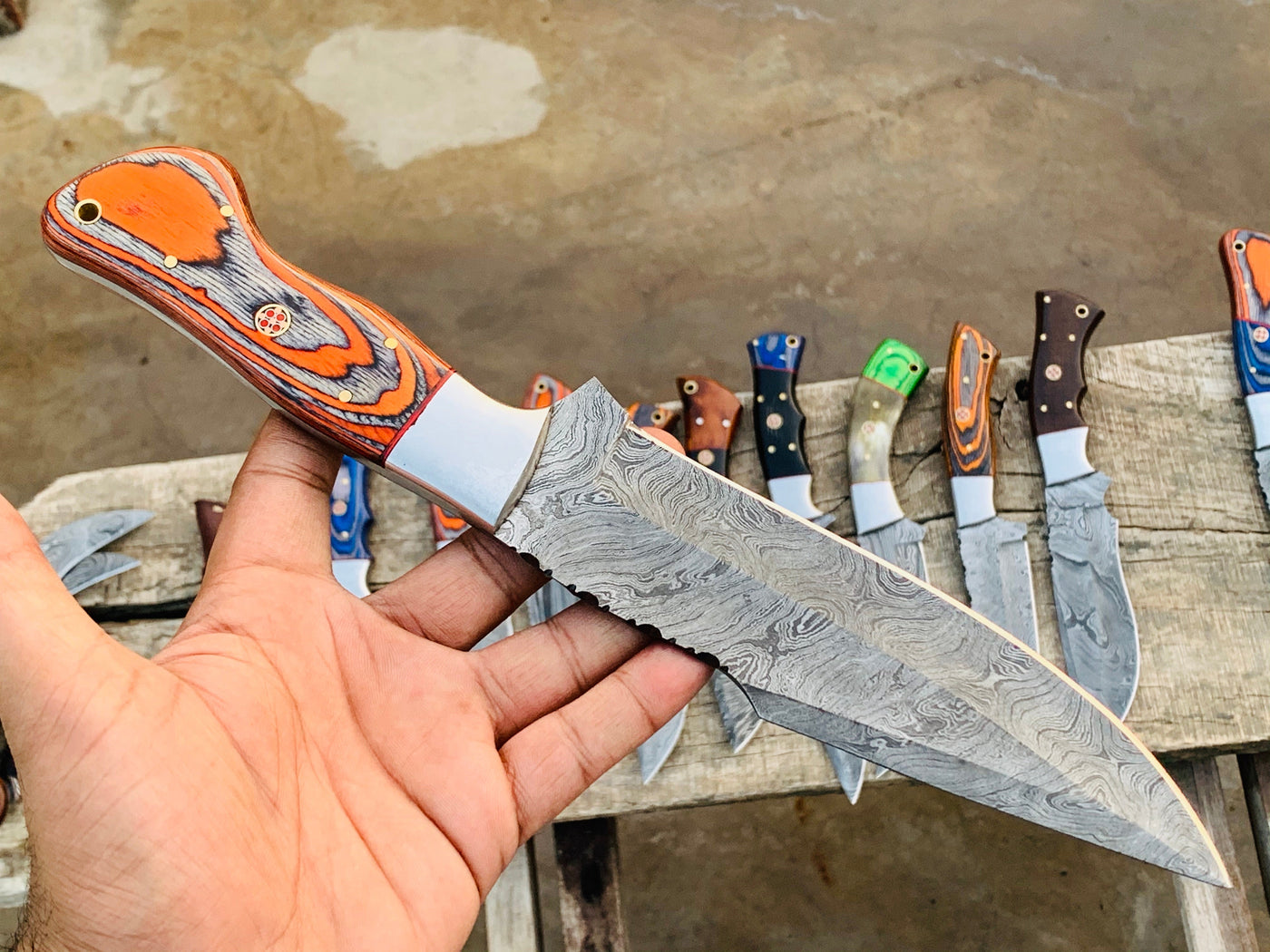 Pick your knife in Variation, Beautiful custom handmade Damascus Hunting knives - Troy Blades