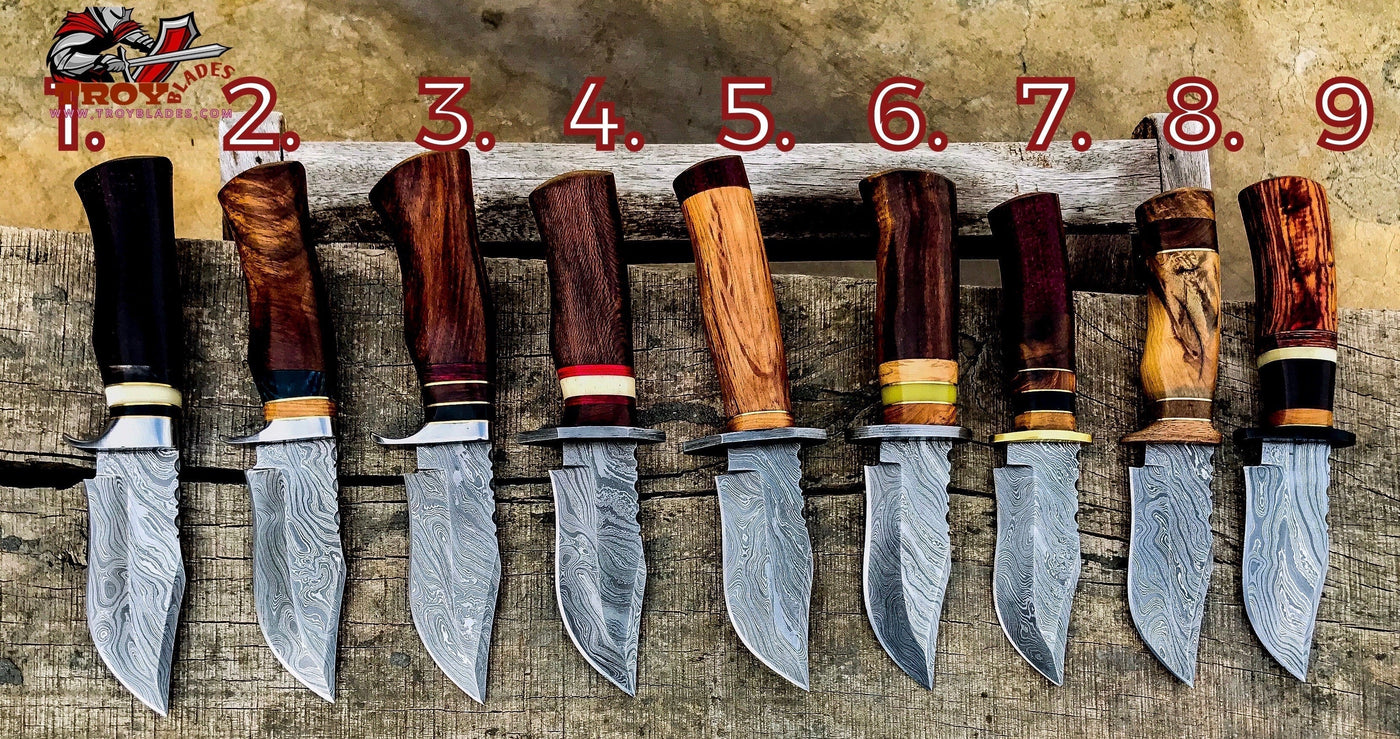 Pick your knife in Variations Custom Handmade Damascus Hunting knives - Troy Blades