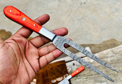 Custom Handmade Damascus Kitchen/BBQ Table Pair S001 - Troy Blades