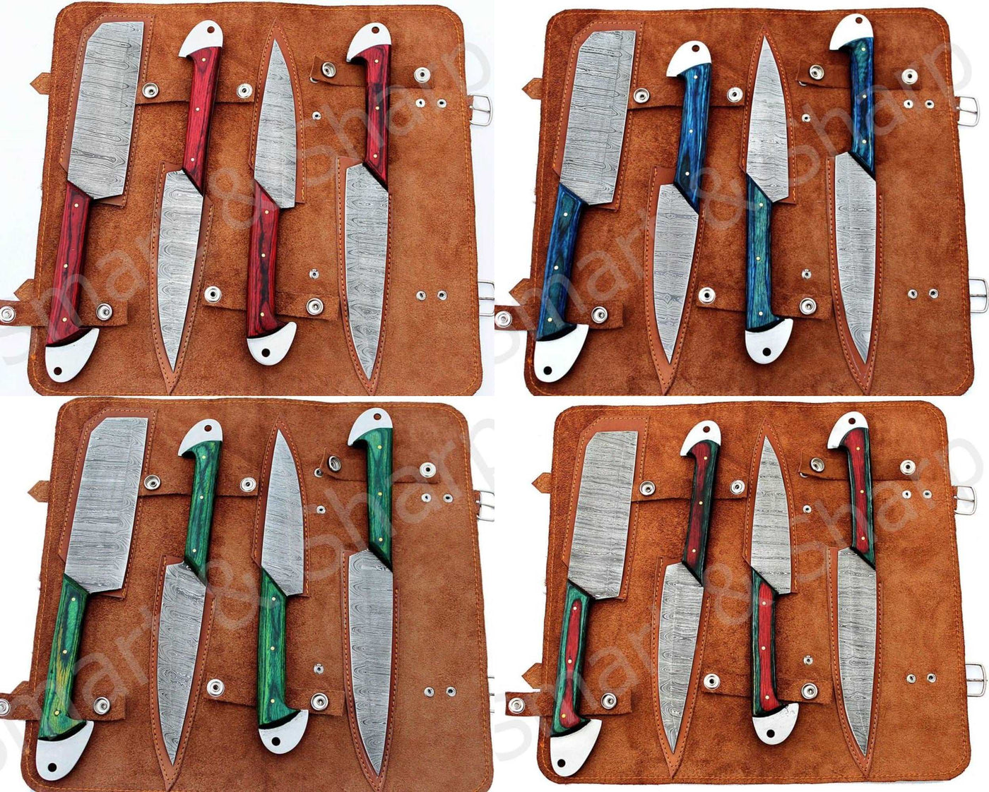 Beautiful Custom Handmade Damascus BBQ/kitchen knives - Troy Blades
