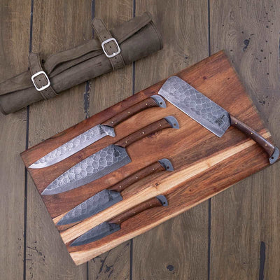 Beautiful Custom Handmade Damascus ForgedSteel BBq/Kitchen sets Deal - Troy Blades