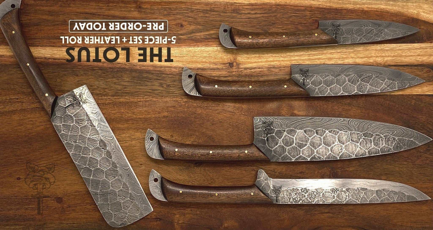 Beautiful Custom Handmade Damascus ForgedSteel BBq/Kitchen sets Deal - Troy Blades