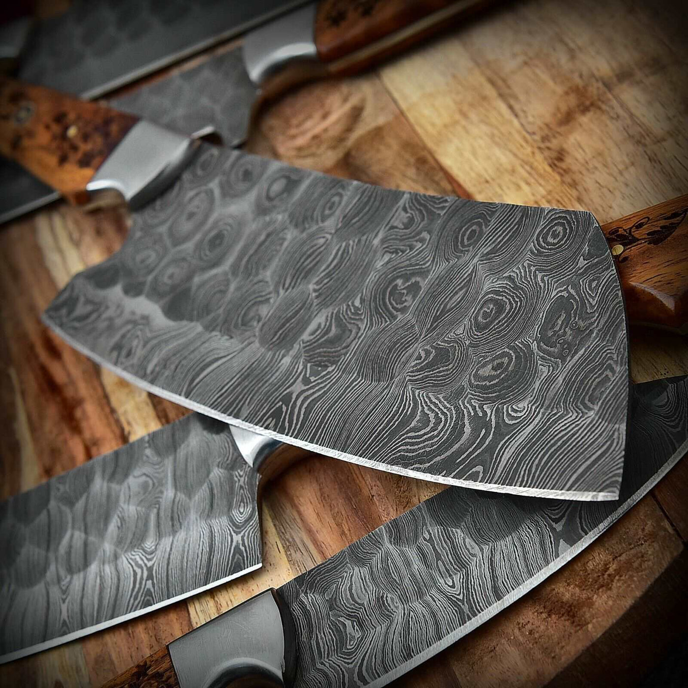 Beautiful Custom Handmade Damascus kitchen knives - Troy Blades