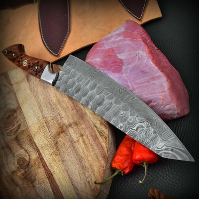 Beautiful Custom Handmade Damascus kitchen knives - Troy Blades