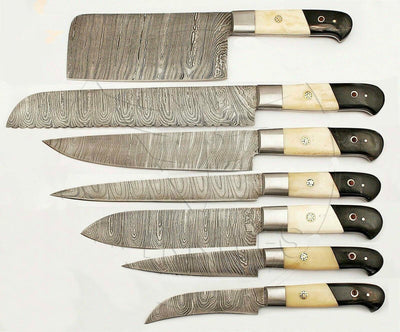 DAMASCUS BLADE HAND MADE KITCHEN/CHEF KNIFE 07 PC'S SET - Troy Blades